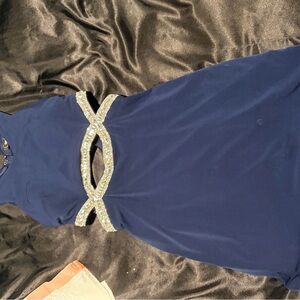 Speechless Navy Dress with Silver Detailing